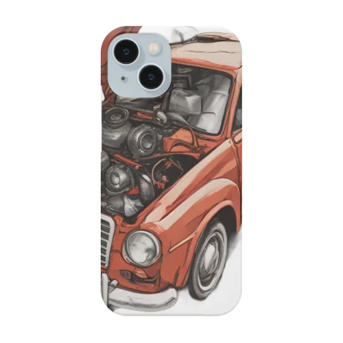 スポーティな赤い車がセンターに駐車。 Smartphone Case