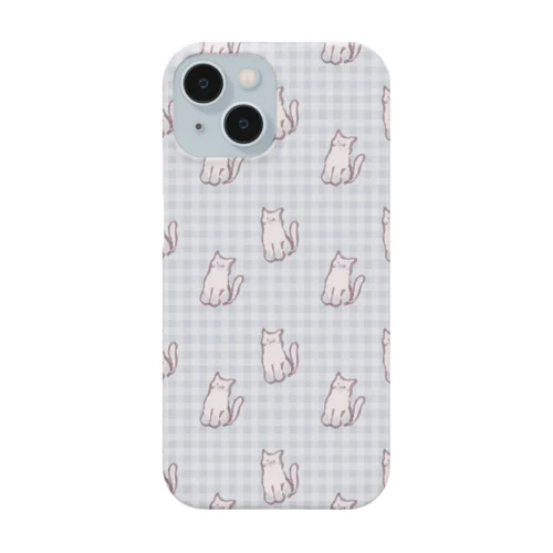 ねこねこねこねこピンクシャム猫ギンガムチェック Smartphone Case