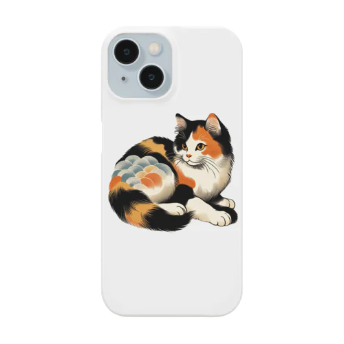 浮世絵の三毛猫 スマホケース