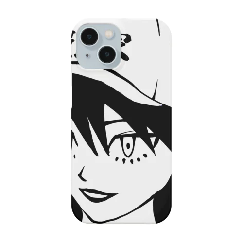 ツリ目下まつ毛漫画家キャップ黒髪ショート乙女 Smartphone Case