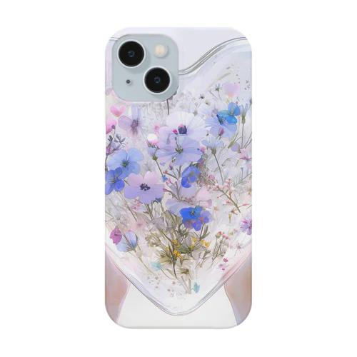 クリスタルの中に押し花がある　なでしこ1478 Smartphone Case