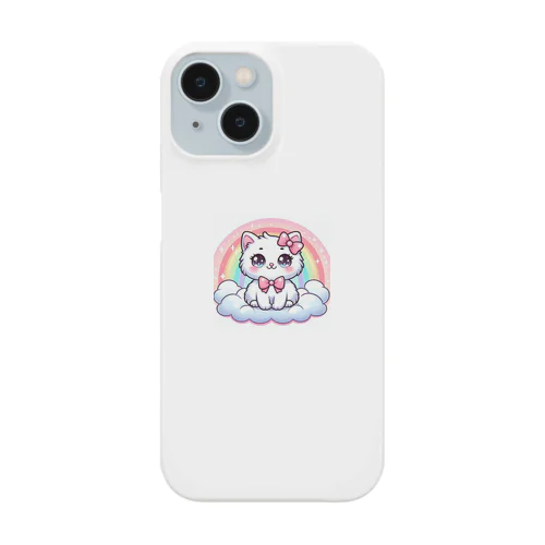 白猫のイラストグッズ Smartphone Case