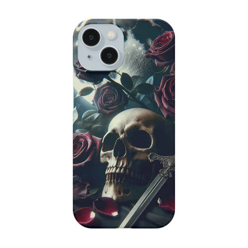 死神と薔薇（縦）AI生成 Smartphone Case