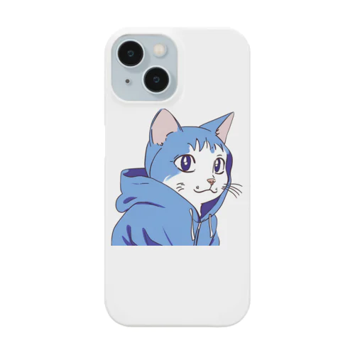 青いパーカーをきた猫 Smartphone Case
