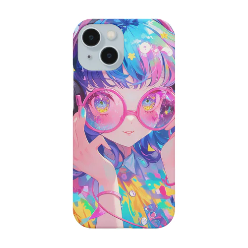 メガネの可愛い女の子のキャラクター Smartphone Case