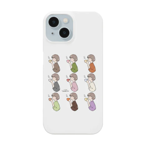 ほっとひと息つく女の子　オール Smartphone Case