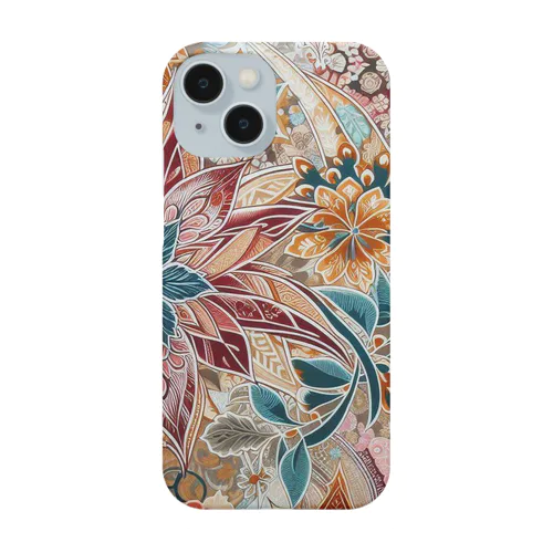 お花のバティック柄 鮮やか Smartphone Case