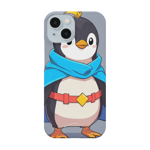 スーパーヒーローのマントを着たかわいいペンギン スマホケース