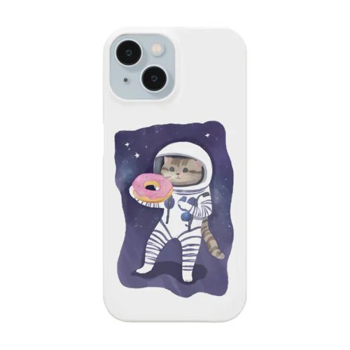 宇宙でドーナツを食べる猫 Smartphone Case