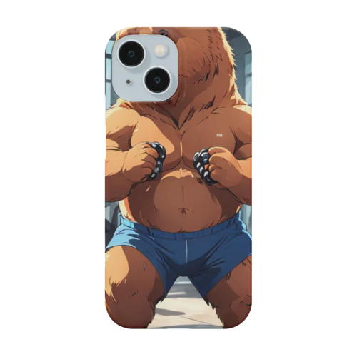 ジムでエクササイズをしている熊 Smartphone Case