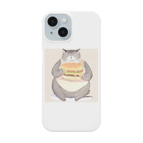 デブ猫ベイク、ハンバーガーを食らう。 Smartphone Case