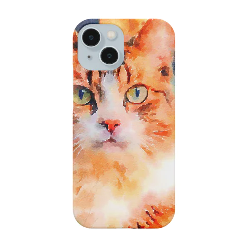 猫の水彩画/キジトラねこのイラスト Smartphone Case