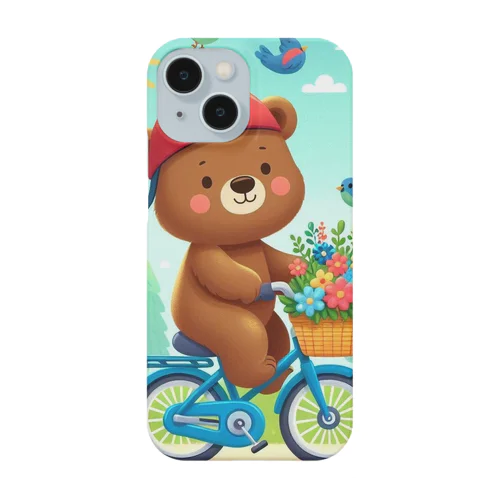 自転車に乗ったクマ　人気アイテム　かわいい Smartphone Case