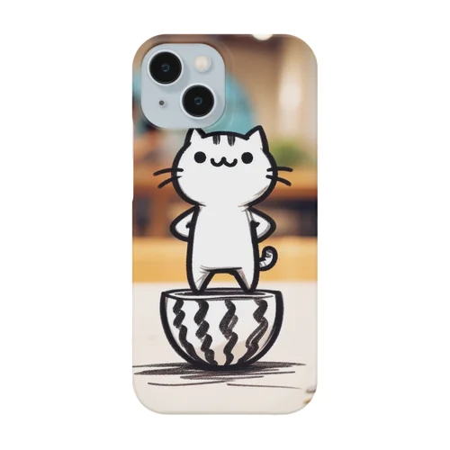 🐈‍⬛手書きの世界から飛び出したネコ Smartphone Case