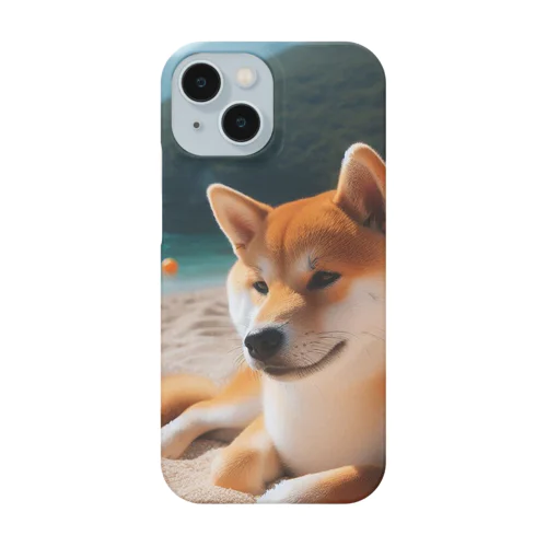 海でまったりしている柴犬さん Smartphone Case