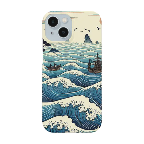 波打ち際に立つ浮世絵 Smartphone Case