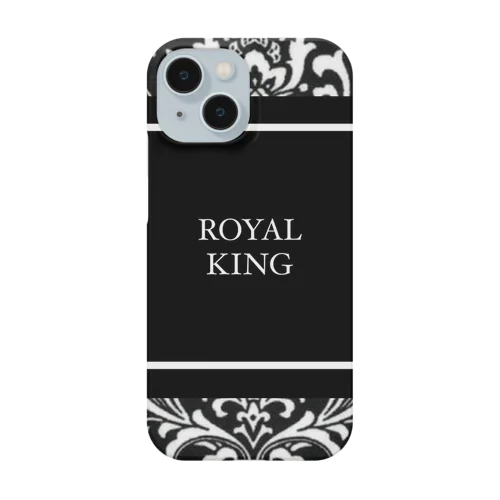 ROYAL KINGダマスク柄BLACK スマホケース