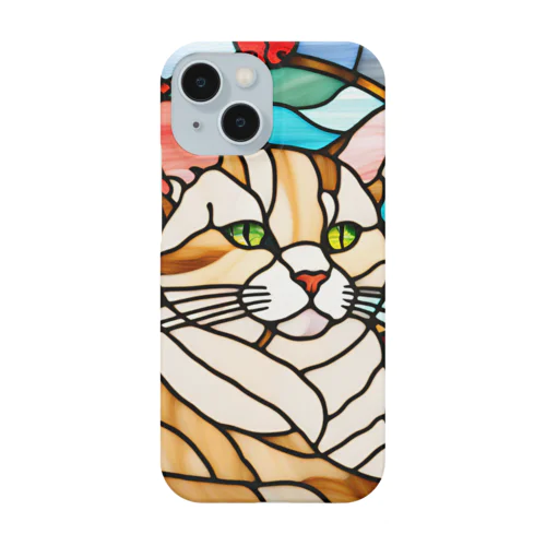 #8　ステンドグラス風　猫 Smartphone Case