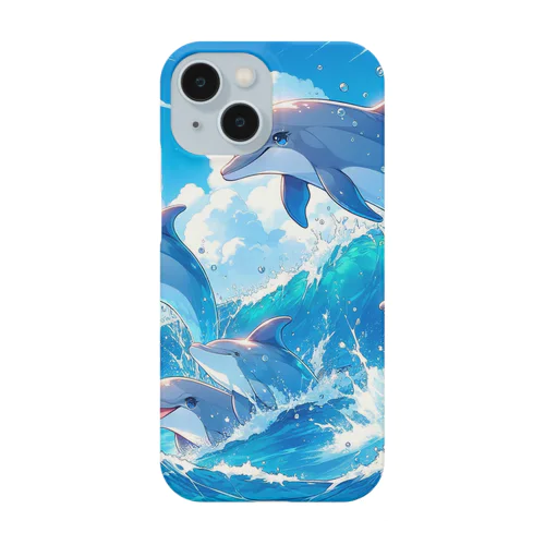 海で遊ぶイルカたちの楽しい風景 Smartphone Case