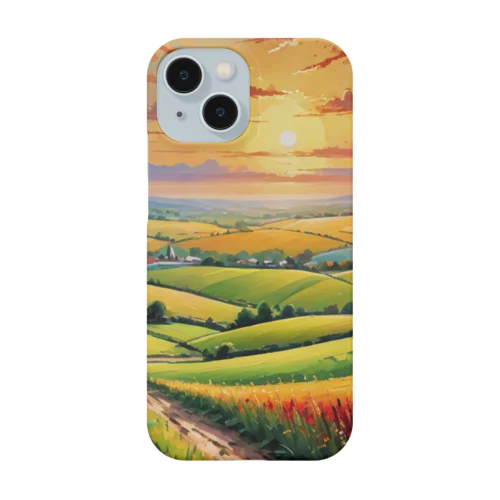 夕日に染まる田園風景 Smartphone Case