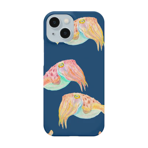 コブシメ（群れ）紺 Smartphone Case