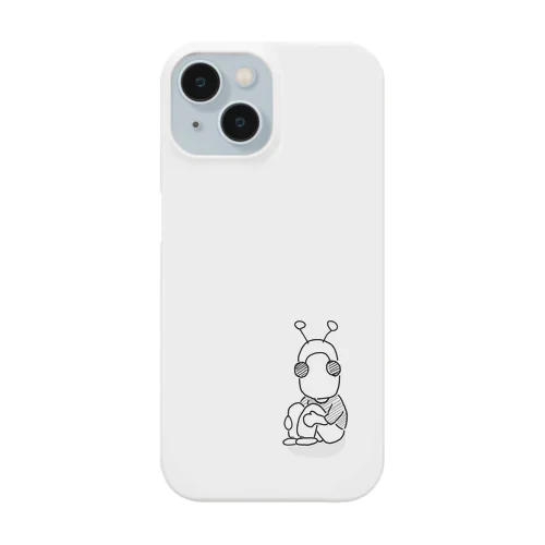 三角座りのピュアなモノクロむしくん iPhone Smartphone Case