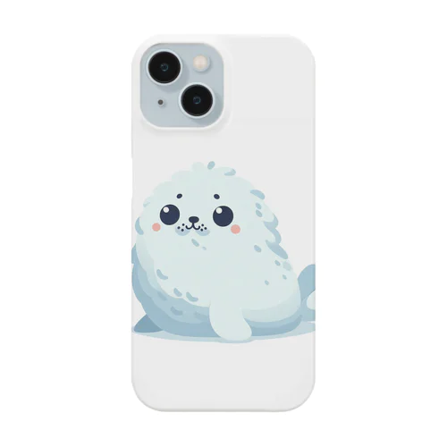 ふわふわホワイトコート【あざらしAI工房】 Smartphone Case