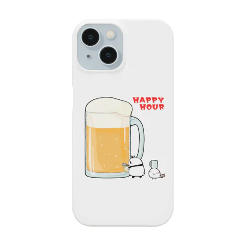 ハッピーアワーでビール祭りを開催するパンダとシマエナガ Smartphone Case