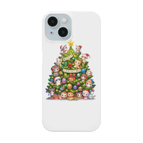 クリスマスツリーとキュートな子猫たち Smartphone Case