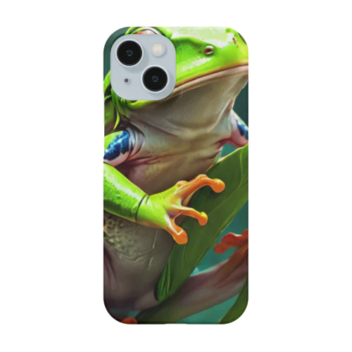 コスモスの葉をよじ登るアマガエル Smartphone Case