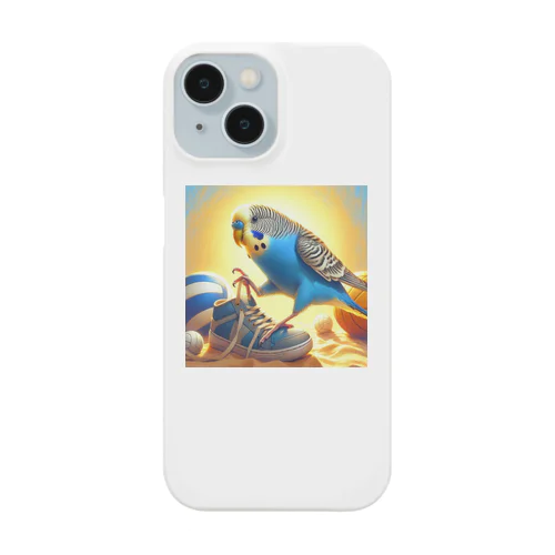 セキセイインコのスニーカー紐ほどきチャレンジ！かわいいインコグッズ Smartphone Case