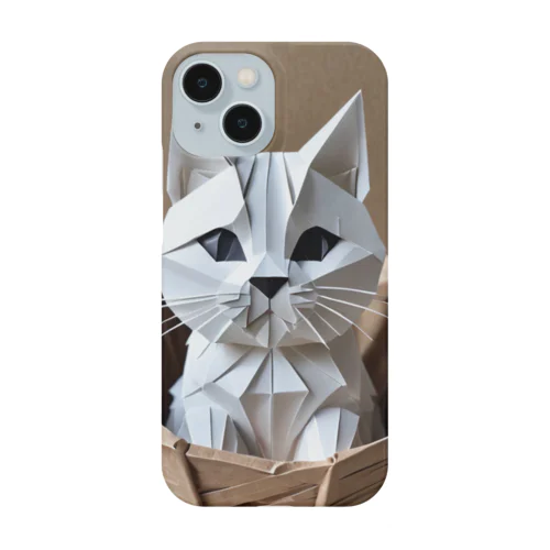 折り紙　バスケットに入っている猫 Smartphone Case