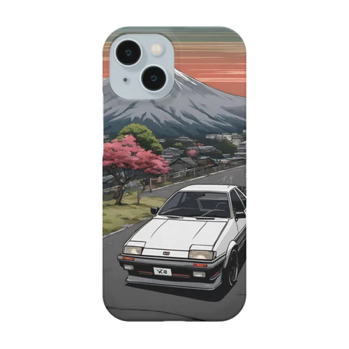 白いスポーツカーと日本の風景2 Smartphone Case