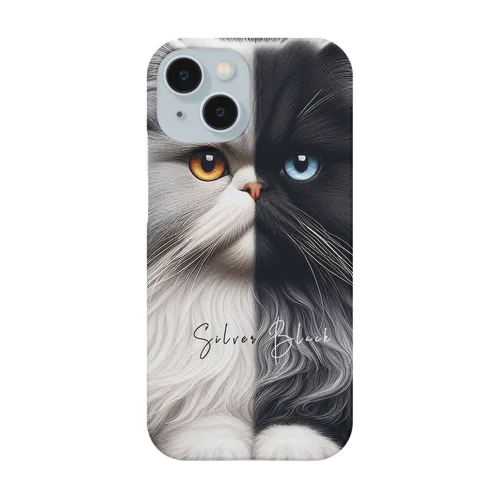 Persian cat　Silver&Black Smartphone Case