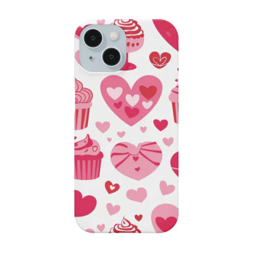 ハート　ピンク　赤　可愛い　ケーキ Smartphone Case