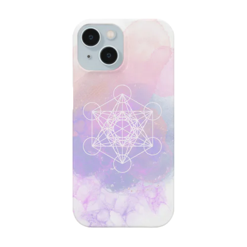 メタトロンキューブ・微笑みのピンクラヴェンダー iPhone Smartphone Case