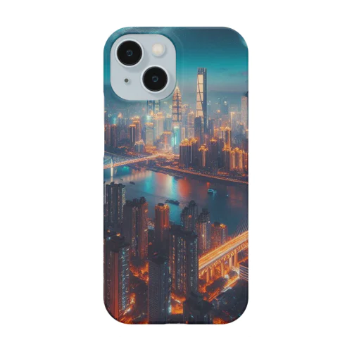 月夜に輝く未来都市 Smartphone Case