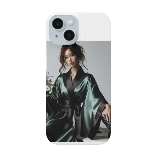 着物にブーツに美女 Smartphone Case