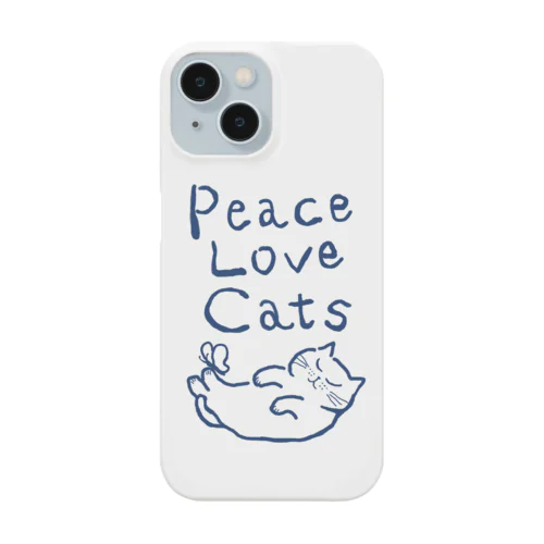 Peace Love Cats ブルー 스마트폰 케이스