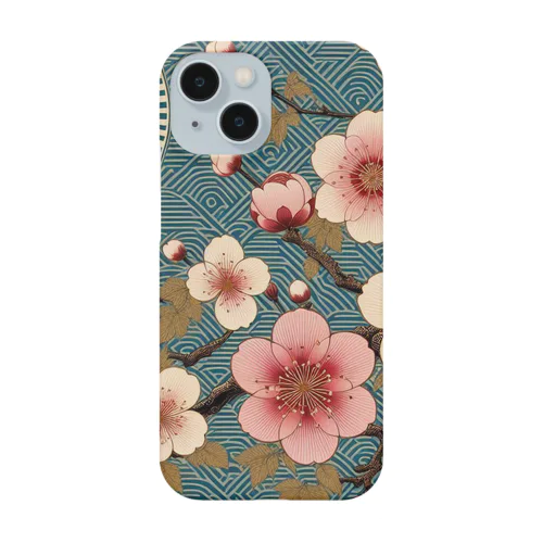 和風柄　桜柄 Smartphone Case