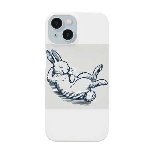 ふんわりとした雰囲気が魅力のウサギを描いたフリーハンドアート Smartphone Case