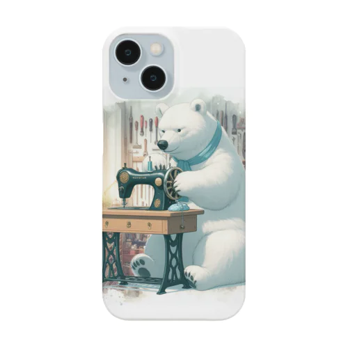 休日にミシン修理をするしろくまさん Smartphone Case