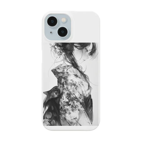 花の着物の女性 Smartphone Case