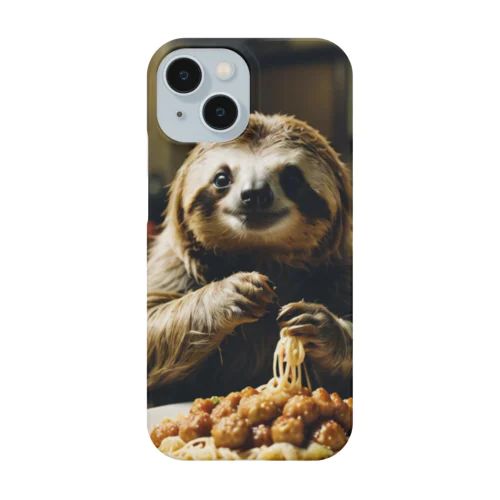 イタリアンレストランを訪れたナマケモノ Smartphone Case