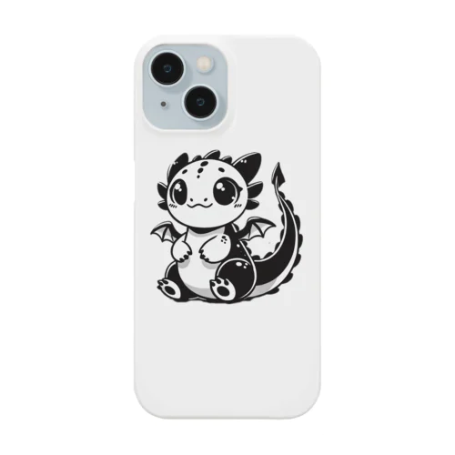 キュートドラゴン - 愛らしい黒白ドラゴンイラスト Smartphone Case