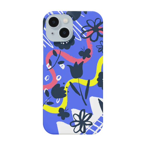 Flower_blue（花柄） Smartphone Case