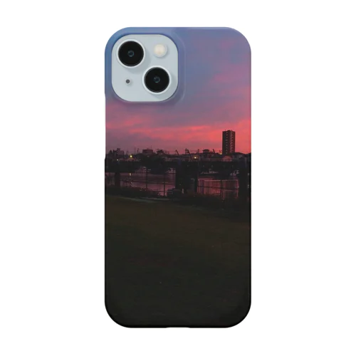 青い空と　夕焼けと　暗闇 Smartphone Case