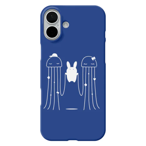宇宙人とうさぎ/青 iPhone Smartphone Case