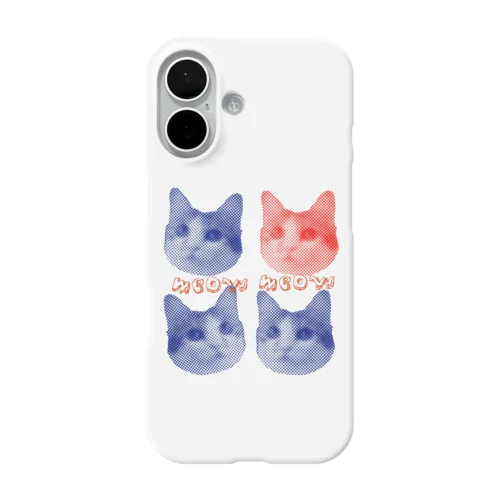 フォーミャオキャット　(blue×orange) iPhone Smartphone Case