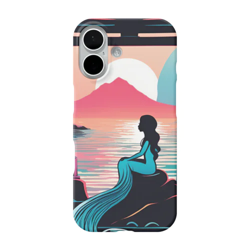 鳥居前にたたずむ人魚姫 iPhone Smartphone Case